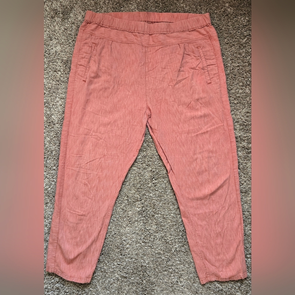 Anthropologie Lightweight Coral Cotton Casual Pants Size Large